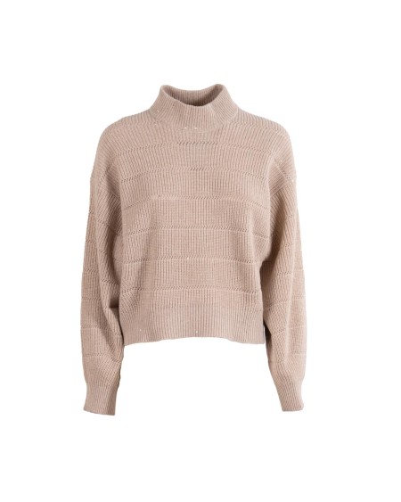 Shop BRUNELLO CUCINELLI  Pull: Brunello Cucinelli maglia collo alto in cashmere e lana.
Collo alto.
Spalla abbassata.
Decorazione in pailletes.
Composizione: 47% Lana 47% Cashmere 6% Elastan.
Fabbricato in Italia.. MBM738204-C505